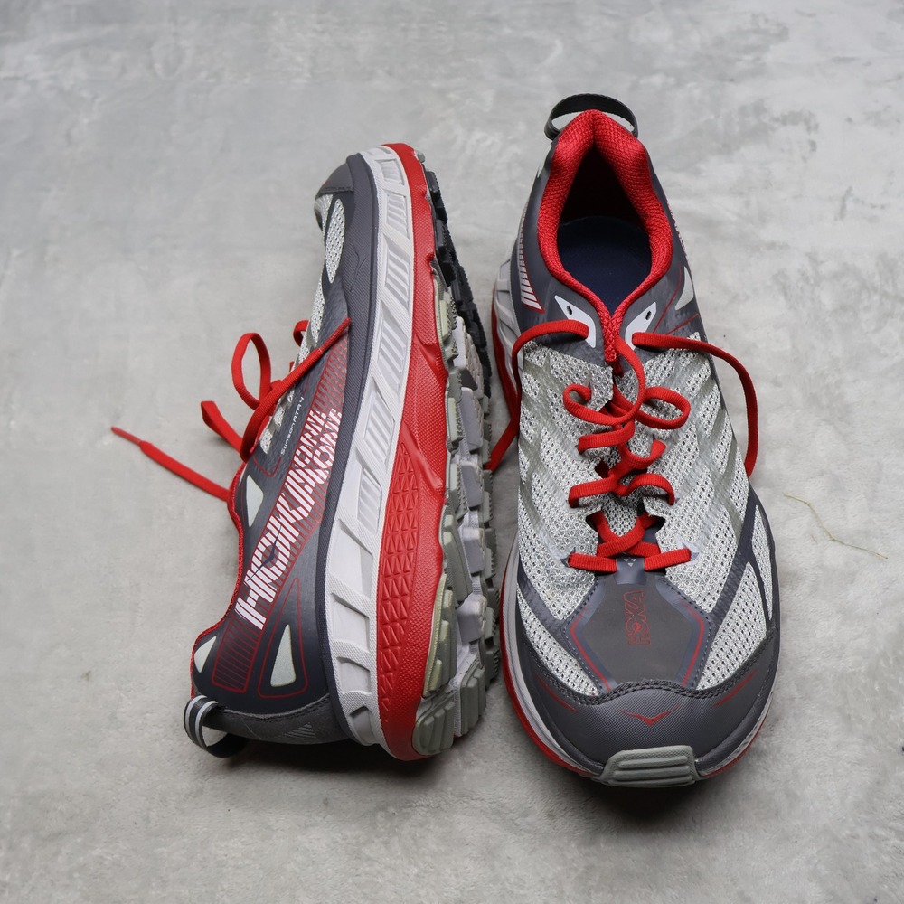 Hoka Mens 13 Athletic Shoes Gray Stinson ATR 4 Mesh Chunky Jog Cushioned Running